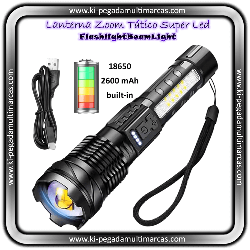 Lanterna Zoom Tático Super Led [FlashlightBeamLight]