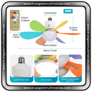 Ventilador Pétalas de Flor para Teto com Luz Super LED e Controle Remoto [FlowerPetalsFanLight]