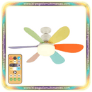 Ventilador Pétalas de Flor para Teto com Luz Super LED e Controle Remoto [FlowerPetalsFanLight]