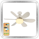 Ventilador Pétalas de Flor para Teto com Luz Super LED e Controle Remoto [FlowerPetalsFanLight]