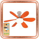 Ventilador Pétalas de Flor para Teto com Luz Super LED e Controle Remoto [FlowerPetalsFanLight]